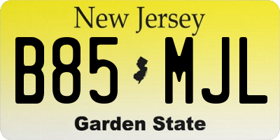NJ license plate B85MJL