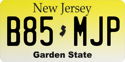 NJ license plate B85MJP