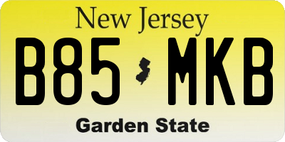 NJ license plate B85MKB