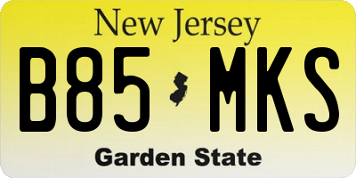 NJ license plate B85MKS