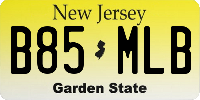 NJ license plate B85MLB