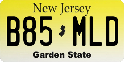 NJ license plate B85MLD