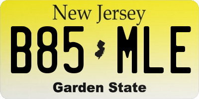 NJ license plate B85MLE