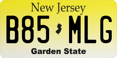 NJ license plate B85MLG