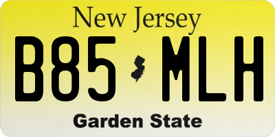 NJ license plate B85MLH