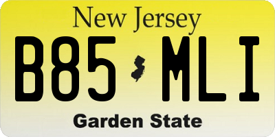 NJ license plate B85MLI