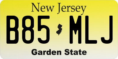 NJ license plate B85MLJ