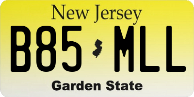 NJ license plate B85MLL