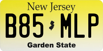 NJ license plate B85MLP