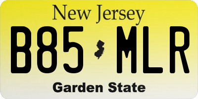 NJ license plate B85MLR