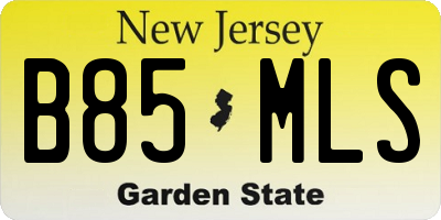 NJ license plate B85MLS