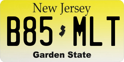 NJ license plate B85MLT