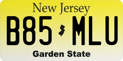 NJ license plate B85MLU