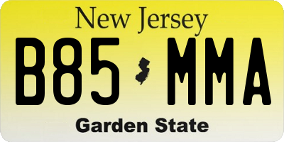 NJ license plate B85MMA