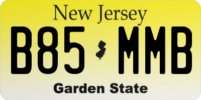NJ license plate B85MMB