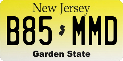 NJ license plate B85MMD