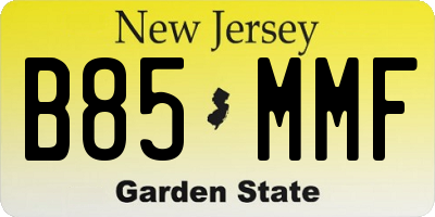 NJ license plate B85MMF