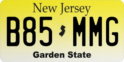 NJ license plate B85MMG