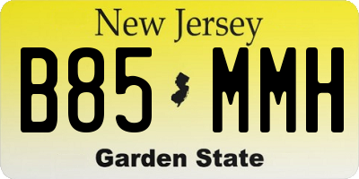 NJ license plate B85MMH