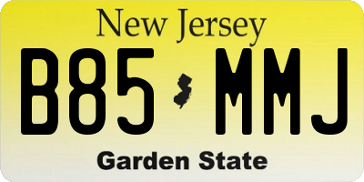 NJ license plate B85MMJ