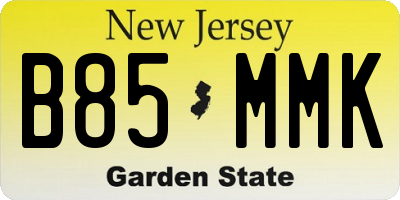 NJ license plate B85MMK