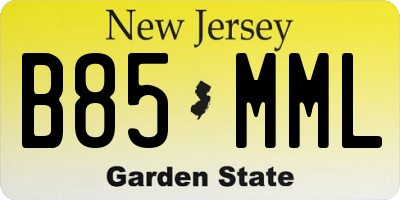 NJ license plate B85MML