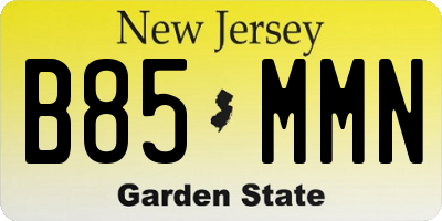 NJ license plate B85MMN