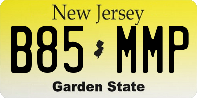 NJ license plate B85MMP