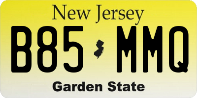 NJ license plate B85MMQ