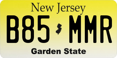 NJ license plate B85MMR