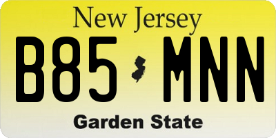 NJ license plate B85MNN