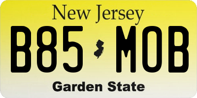 NJ license plate B85MOB