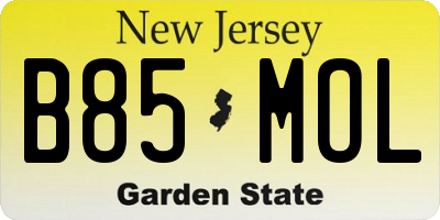 NJ license plate B85MOL