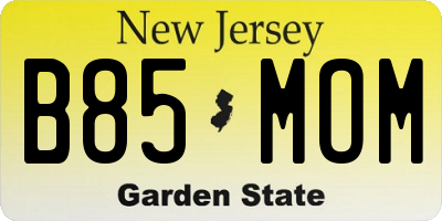 NJ license plate B85MOM