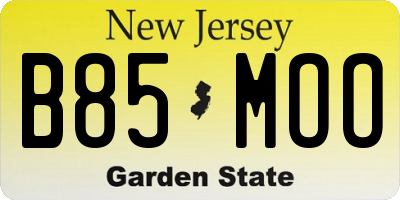 NJ license plate B85MOO