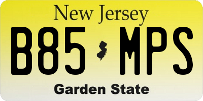 NJ license plate B85MPS
