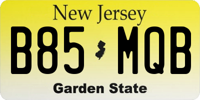 NJ license plate B85MQB