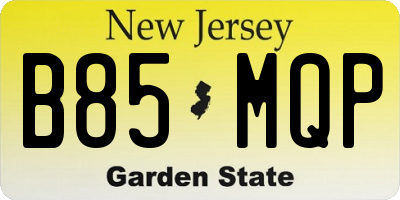 NJ license plate B85MQP