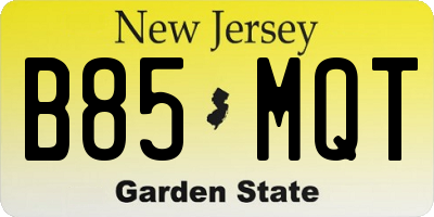 NJ license plate B85MQT