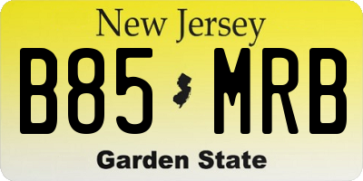 NJ license plate B85MRB