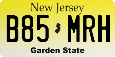 NJ license plate B85MRH