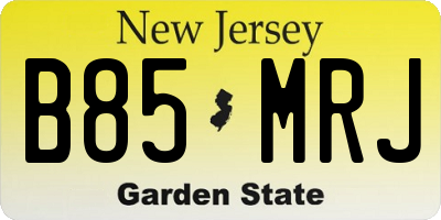 NJ license plate B85MRJ