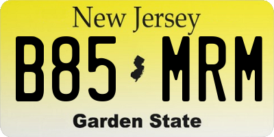 NJ license plate B85MRM