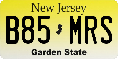 NJ license plate B85MRS