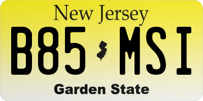 NJ license plate B85MSI