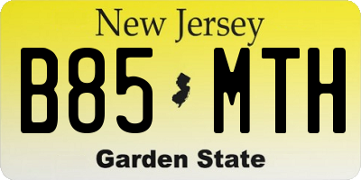 NJ license plate B85MTH