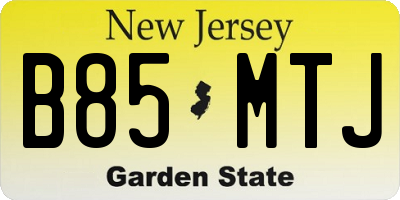 NJ license plate B85MTJ