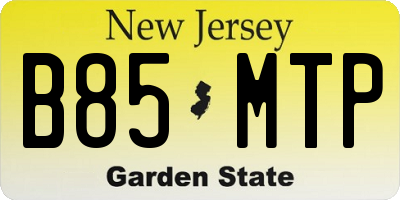 NJ license plate B85MTP