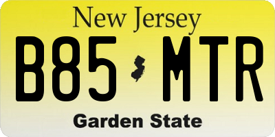NJ license plate B85MTR