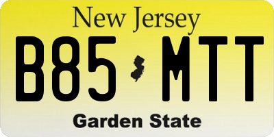 NJ license plate B85MTT